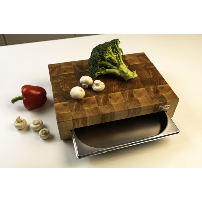 Торцева обробна дошка з дуба + ясеня з гастроємністю PAV-Wood 30х40х9 см